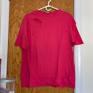 Zara // distressed pink tshirt